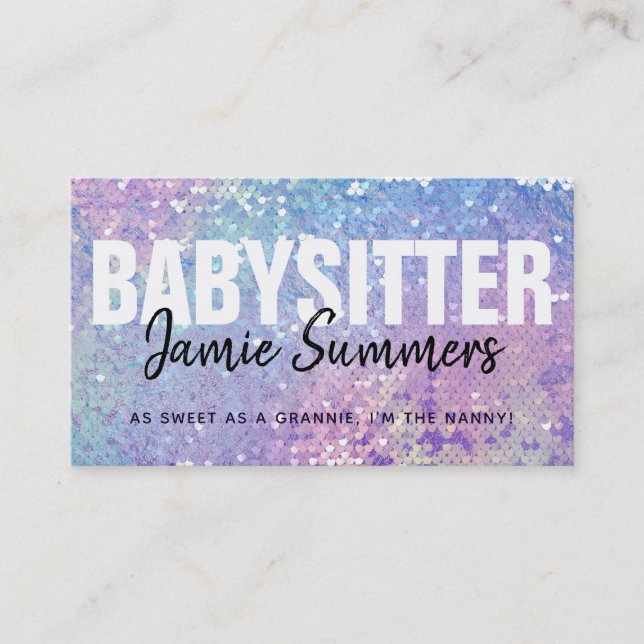 Individuell gestaltete Holographic Babysitter-Visi Visitenkarte (Vorderseite)