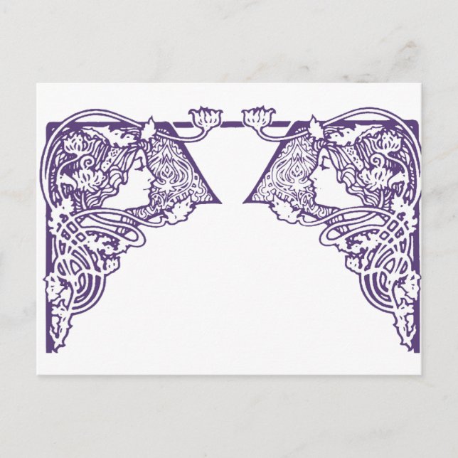 Individuell gestaltete Jugendstil-Ladys Postkarte (Vorderseite)