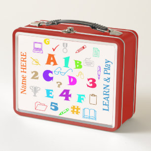 Individuell gestaltete Kinderschulen, Orange & Blu Metall Brotdose