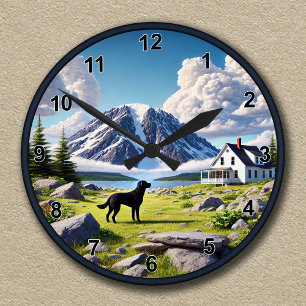 Individuell gestaltete Landschaftslandschaft durch Runde Wanduhr