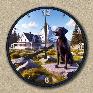 Individuell gestaltete Landschaftslandschaft durch Runde Wanduhr