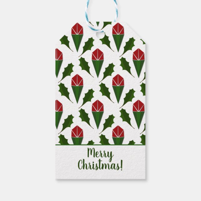 Individuell gestaltete, lebendige Rote Rosen, Art  Geschenkanhänger (Rückseite)