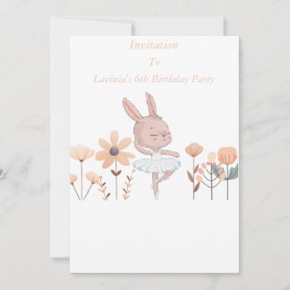 Individuell gestaltete Niedliche Ballerina Bunny E Einladung