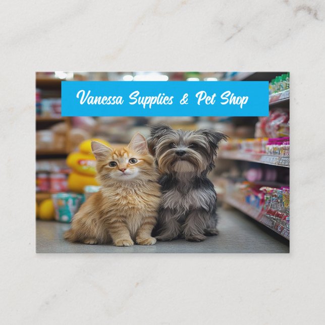 Individuell gestaltete Pet Shop Visitenkarte (Vorderseite)