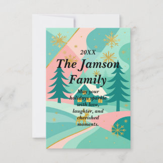Individuell gestaltete Retro Holiday Card - farben RSVP Karte