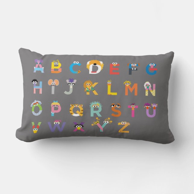 Individuell gestaltete Sesamstraße Alphabet Lendenkissen (Vorderseite)