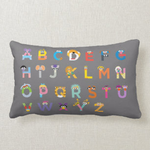 Individuell gestaltete Sesamstraße Alphabet Lendenkissen