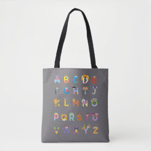 Individuell gestaltete Sesamstraße Alphabet Tasche