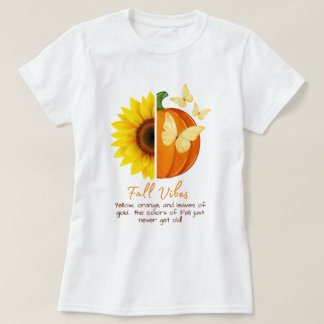 Individuell gestaltete Sonnenblumen und Kürbisfall T-Shirt
