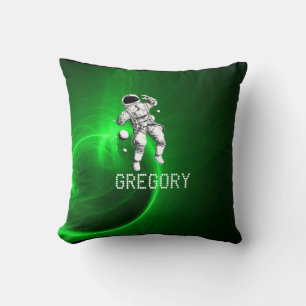 Individuell gestalteter Astronaut der grünen Galax Kissen