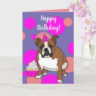 Individuell gestalteter englischer Bulldog Geburts Karte