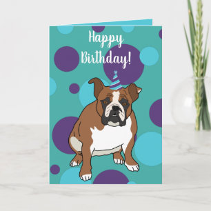 Individuell gestalteter englischer Bulldog Geburts Karte