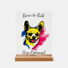 Individuell gestalteter Pop Art Chihuahua Design Acrylschild