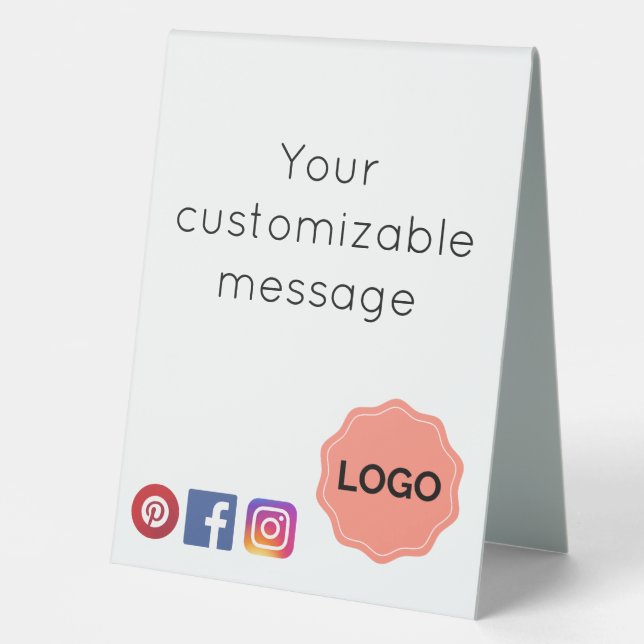 Individuell gestalteter Salon oder Wellness-Center Tischaufsteller (Vorderseite)