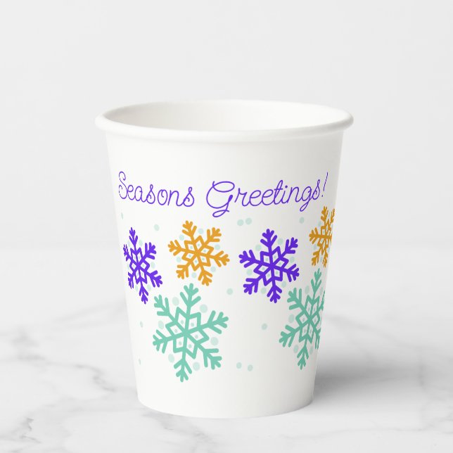 Individuell gestalteter Snowflake Weihnachtscup Pappbecher (Vorderseite)