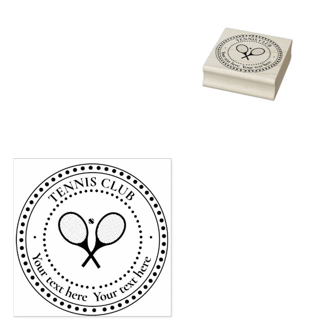 Individuell gestalteter Text Tennis Club Gummistempel (Stempel)