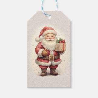 Individuell gestalteter Vintager Weihnachtsmann Geschenkanhänger
