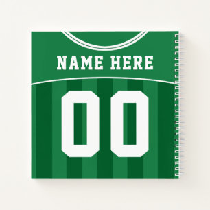 Individuell gestaltetes Fußball-Green Jersey-Noteb Notizbuch
