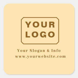 Individuell gestaltetes Logo Stylisches Minimal Bu Quadratischer Aufkleber