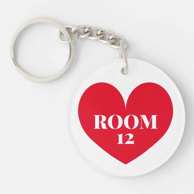 Individuell gestaltetes rundes Hotelzimmer Schlüss Schlüsselanhänger (Vorderseite)