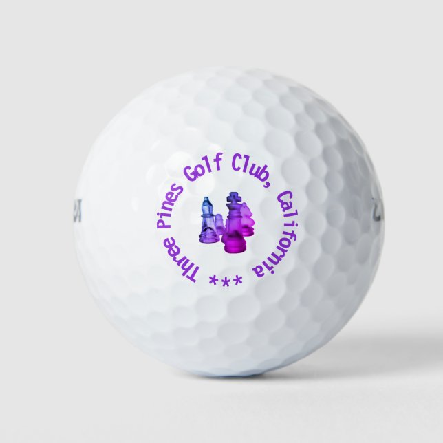 Individuell gestaltetes Schachbild für den Golfbal Golfball (Vorderseite)