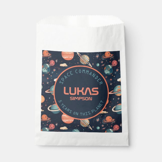 Individuell gestaltetes Space-Papier - Beutel hinz Geschenktütchen (Vorderseite)