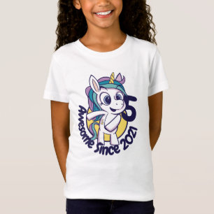 INDIVIDUELL GESTALTETES SÜßES GEBURTSTAGS-EINHORN- T-Shirt
