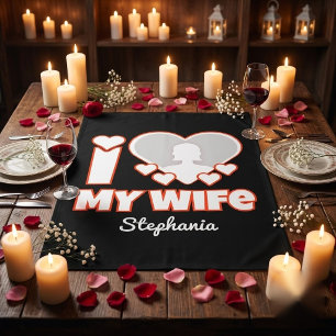 Individuell Ich liebe meine Frau – Name & Foto hin Tischdecke