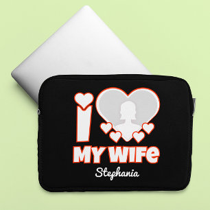 Individuell Ich liebe meine Frau – Name und Foto h Laptopschutzhülle