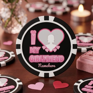 Individuell Ich liebe meine Freundin – Foto & Name Pokerchips