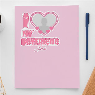 Individuell Ich liebe meinen Freund – Foto & Name Aufkleber