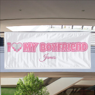 Individuell Ich liebe meinen Freund – Foto & Name  Banner