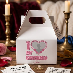 Individuell Ich liebe meinen Freund – Foto & Name Geschenkschachtel
