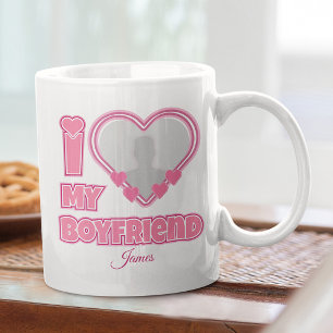 Individuell Ich liebe meinen Freund – Foto & Name Jumbo-Tasse