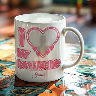 Individuell Ich liebe meinen Freund – Foto & Name Kaffeetasse