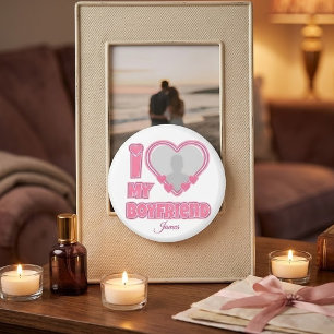 Individuell Ich liebe meinen Freund – Foto & Name Magnet