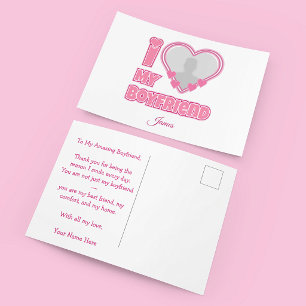Individuell Ich liebe meinen Freund – Foto & Name Postkarte