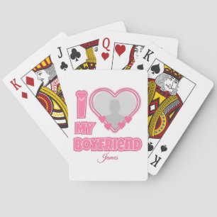 Individuell Ich liebe meinen Freund – Foto & Name Spielkarten
