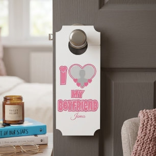 Individuell Ich liebe meinen Freund – Foto & Name Türanhänger