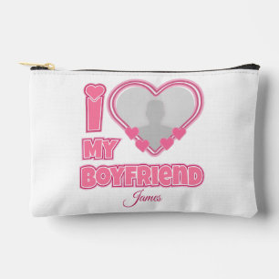 Individuell Ich liebe meinen Freund – Foto & Name Zubehörtasche
