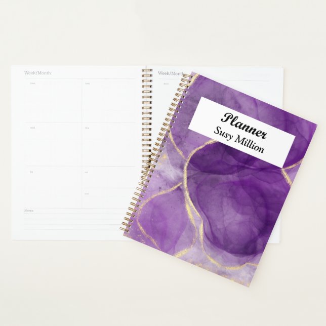 Individuell Lila alkoholfreie Tinte Art mit Goldpl Planer (Anzeige)