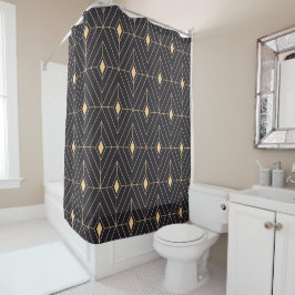 Individuell markierte elegante Black & Gold-Muster Duschvorhang