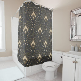 Individuell markierte elegante Black & Gold-Muster Duschvorhang