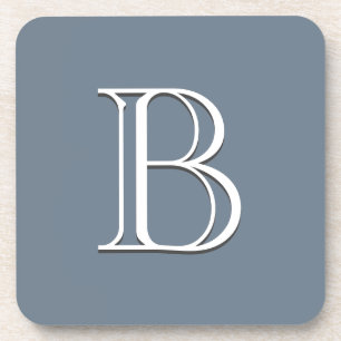 Individuell Mit Monogramm Anfangsmittel Blau und W Getränkeuntersetzer