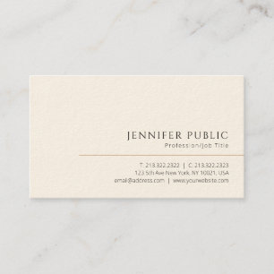 Individuell moderne Elegante Luxe Signature Cream Visitenkarte