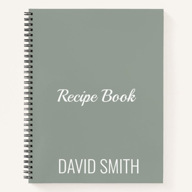 Individuell modernes Minimalistisches Rezept Notizbuch (Vorderseite)