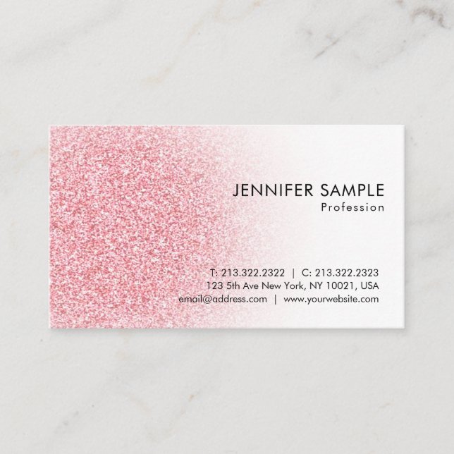 Individuell modische Rose Gold Glitzer Look Modern Visitenkarte (Vorderseite)