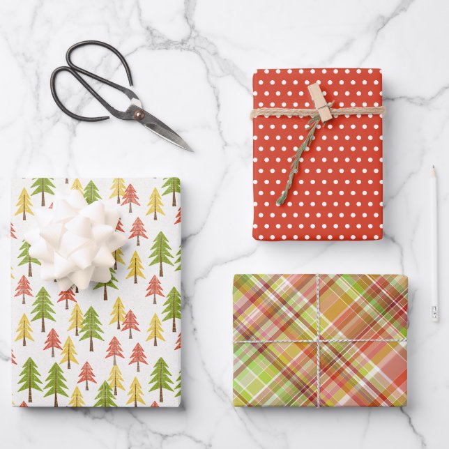 Individuell Niedliches, schlichtes Muster der Pini Geschenkpapier Set (Vorderseite)