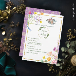 Individuell Schöne Natur Blumenrosa und Lila Einladung