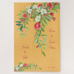 Individuell toskanische Hochzeitscouch Liebe & Gut<br><div class="desc">Toskanische Wasserfarbe Pomegranate Blätterpuzzle. elegant. Farbliche Namen. Liebe und gute Stimmung. Date.</div>